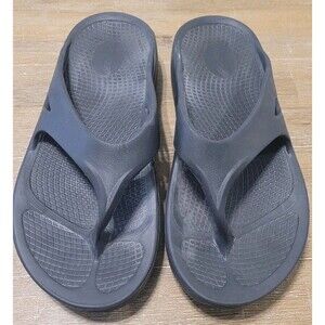 OOFOS Sport Recovery Sandals Flip Flops Comfort Black Mens Size 9 Wmns 11